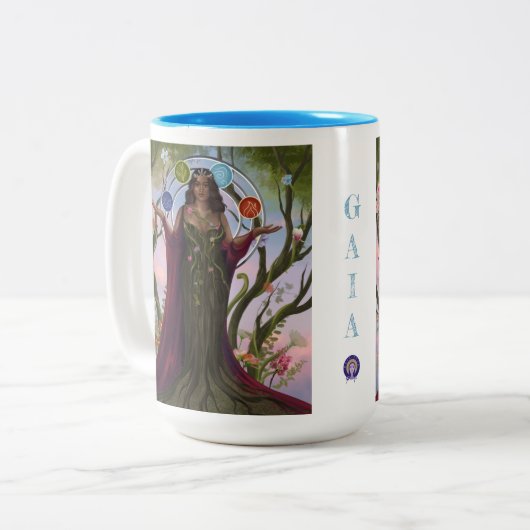 Moeder Aarde godin GAIA Latte Mok (volledig lichaa (Voorkant links)