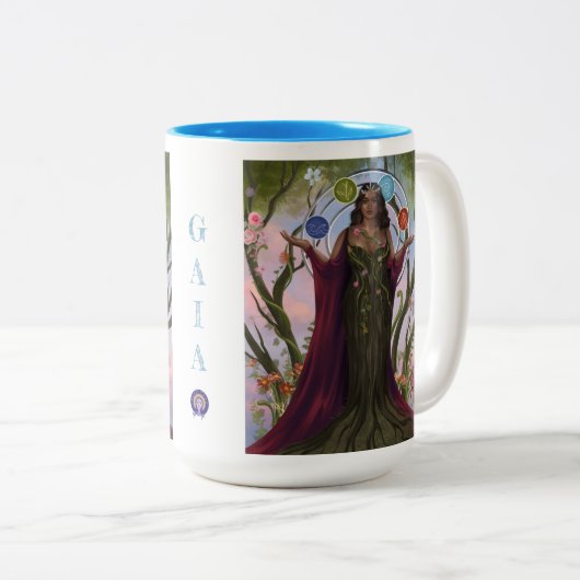 Moeder Aarde godin GAIA Latte Mok (volledig lichaa (Voorkant rechts)