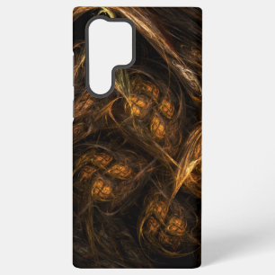 Moeder Aarde Modern Abstracte Kunst Gouden Fractal Samsung Galaxy Hoesje