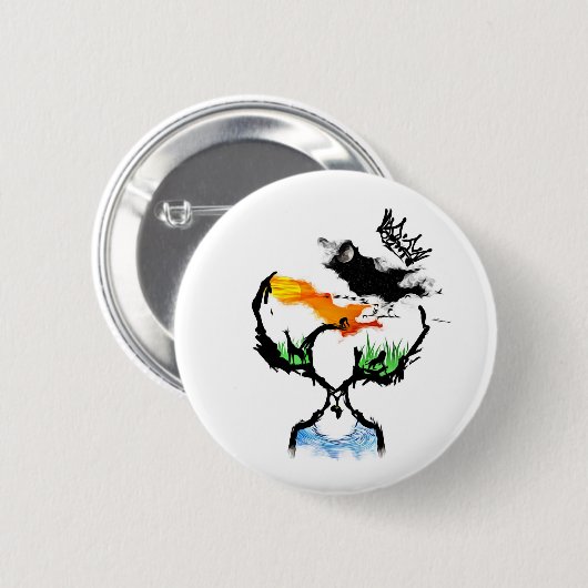 Moeder-Afrika Ronde Button 5,7 Cm (Voorkant /achterkant)