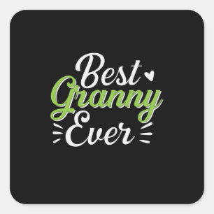 Moeder Art Best Granny Ever Vierkante Sticker