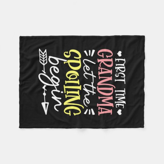 Moeder Art First Time Grootma Birthday Fleece Deken (Voorkant (Horizontaal))