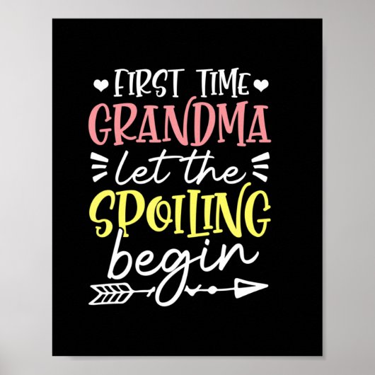 Moeder Art First Time Grootma Birthday Poster (Voorkant)