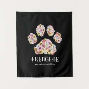 Moeder Art Frenchie Mama Floral Paw French Bulldog Wandkleed
