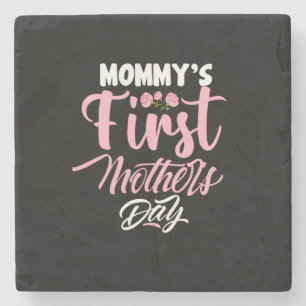 Moeder Art Mammie's eerste moederdag Stenen Onderzetter