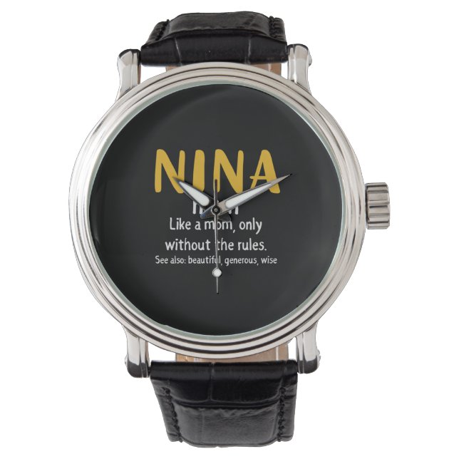Moeder Art Nina Definition Horloge (Voorkant)