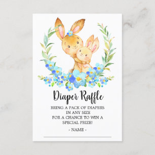 Moeder & Baby Bunny Douche Luier Raffle Ticket Informatiekaartje