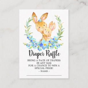 Moeder & Baby Bunny Douche Luier Raffle Ticket Informatiekaartje
