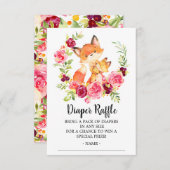 Moeder Baby bunny Fox Douche Luier Raffle Ticket Informatiekaartje (Voorkant / Achterkant)