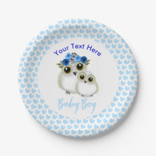 Moeder Baby Cute Owl Baby Shower - Aangepast Papieren Bordje