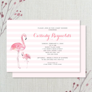 Moeder + Baby Flamingo Baby shower Kaart