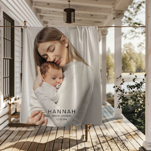 Moeder & Baby Foto Baby Stats Geboorteaankondiging Fleece Deken