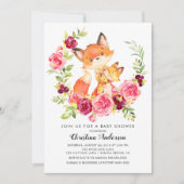 Moeder & Baby Fox Baby shower Kaart (Voorkant)