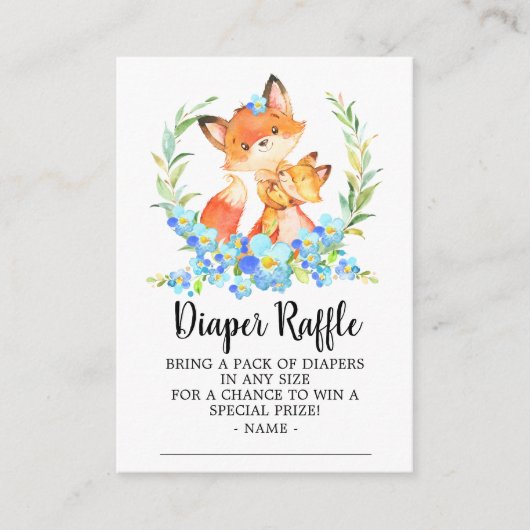 Moeder & Baby Fox Douche Luier Raffle Ticket Informatiekaartje (Voorkant)