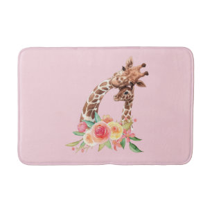Moeder & Baby Giraffe Leuke Waterverf Badmat