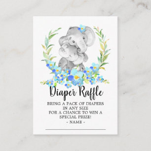 Moeder & Baby Olifant Douche Luier Raffle Ticket Informatiekaartje