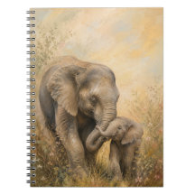Moeder & Baby Olifant Spiraal Notebook |