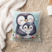 Moeder & Baby Pinguïn Kussen (Deken)