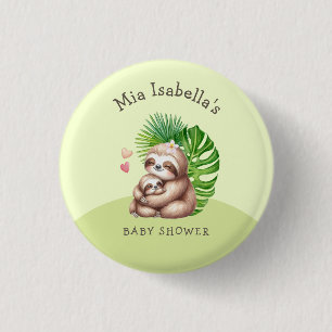 Moeder & Baby Sloth Baby shower Button
