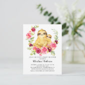Moeder & Baby Sloth Baby shower Kaart (Staand voorkant)