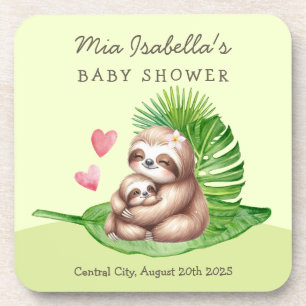 Moeder & Baby Sloth Baby shower Onderzetter