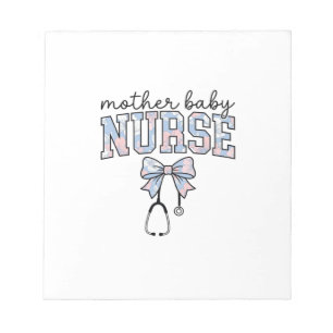 Moeder Baby Verpleegster Bloem Boog Shirt Ontwerp_ Notitieblok