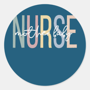 Moeder Baby Verpleegster Boho Postpartum Verpleegs Ronde Sticker