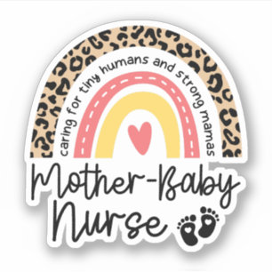 Moeder Baby Verpleegster Regenboog Postpartum Verp Sticker