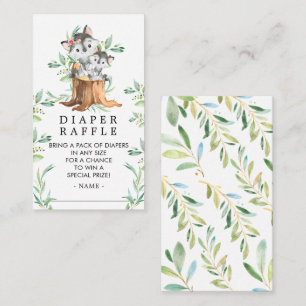 Moeder & Baby Wolf Baby shower Luier Raffle Ticket Informatiekaartje