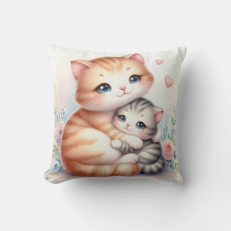Moeder & Babykat Kussen