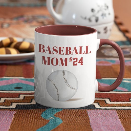 Moeder Baseball Custom Gepersonaliseerd Atleet Num Mok