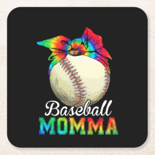 Moeder Baseball Momma Birthday Vierkante Kartonnen Onderzetter