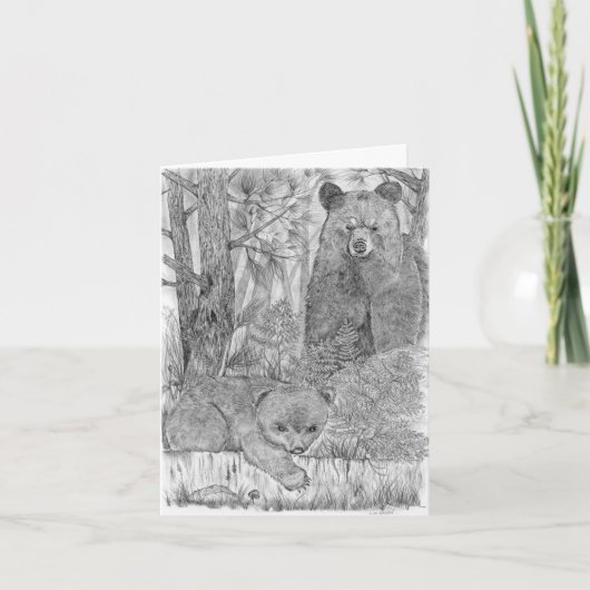 Moeder Beer en welp Kaart (Voorkant)
