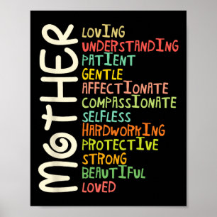 Moeder Betekenis Shirt Ik hou van mama Moederdag Poster