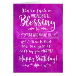 Moeder Birthday, je bent zo'n geweldige zegen.