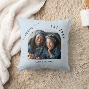 Moeder blauw foto kinderen kind kussen