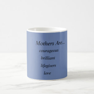 Moeder blauw/grijs/wit koffiemok