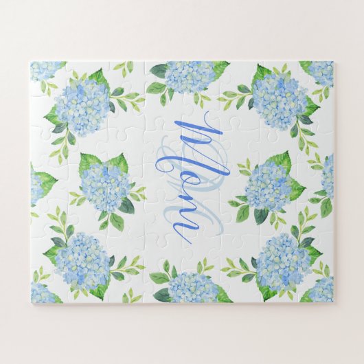 Moeder Bloemen Blauw Hydrangea Moederdag Legpuzzel (Horizontaal)