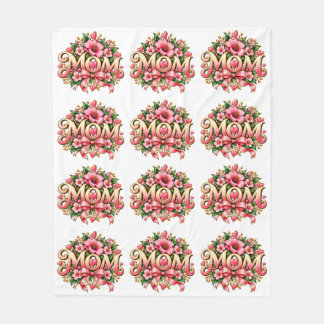 Moeder Bloemen Fleece Deken, Roze Bloemen Moeder's Deken