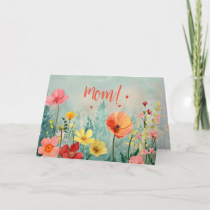 "Moeder" Bloemen Moederdag Kaart
