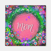 Moeder Bloemen Roze Inspirivity Magnet Magneet (Voorkant)