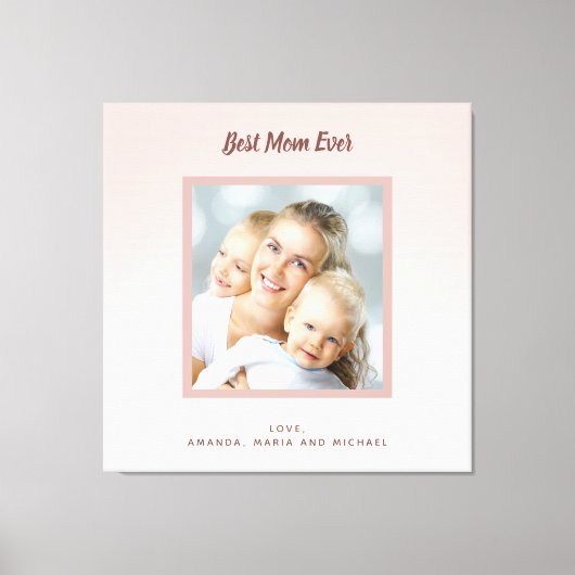 Moeder bloos roze roosgoud foto canvas afdruk (Voorkant)