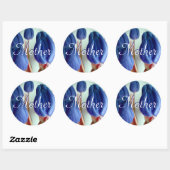 Moeder Blue Tulips-Sticker Ronde Sticker (Vel)