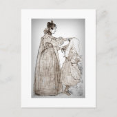 Moeder borst haar dochter haar haar haar haar haar briefkaart (Voorkant)