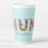 Moeder Buitengewone Bloementypografie Latte Mok (Voorkant)