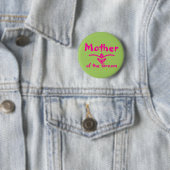 Moeder Button in kalkgroen en roze (In situ)