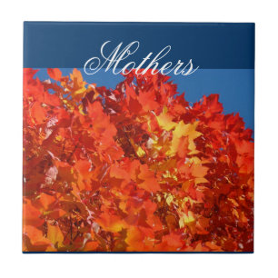 Moeder cadeaus Tegels Kunst Blauwe Lucht Herfstbla Tegeltje
