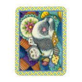 MOEDER CAT EN KITTEN, PATCHWORK QUILTS, PINCUSHION MAGNEET (Verticaal)