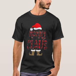 Moeder Claus Luipaard Kerst Pyjama Kerstman Cadeau T-shirt
