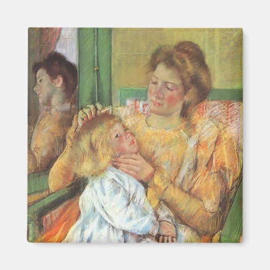 Moeder Combing Child's Hair | Mary Cassatt Magneet (Voorkant)